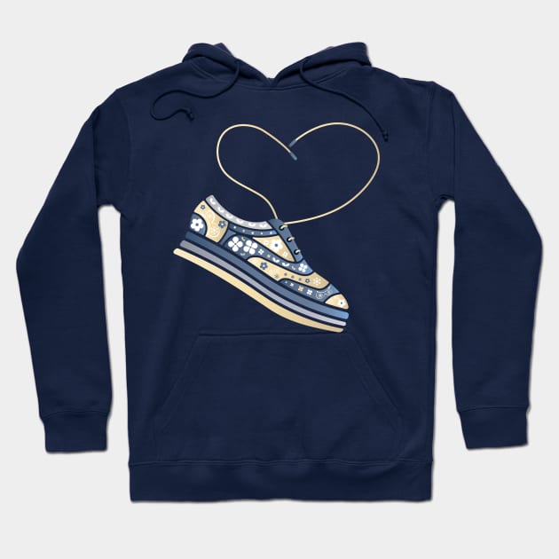 Floral Shoe With Heart-Shaped Laces Hoodie by iamKaye